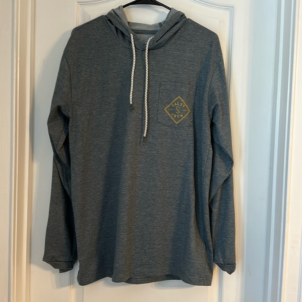 Salty Crew Hoodie with Logo blue/grey color Medium